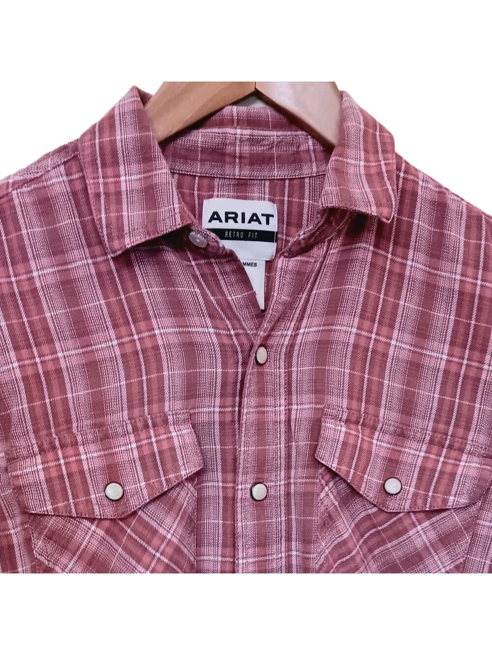 Ariat Hart Retro Fit Plaid Pearl Snap Men's Small Flannel Button Up Shirt Read